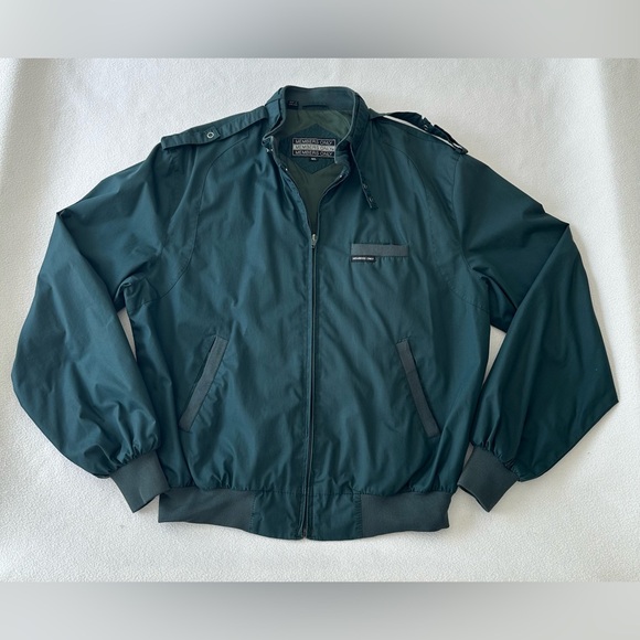 Members Only Jacket Men’s 42L Iconic Members Only Racer Green Full Zip VTG READ* - Picture 5 of 10